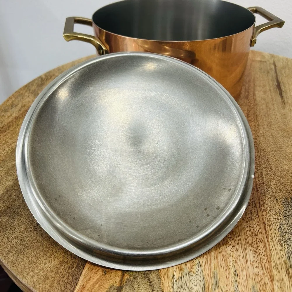 Paul Revere Limited 1801 3Qt Copper Stainless Brass Stock Pot Dutch Oven NOS
